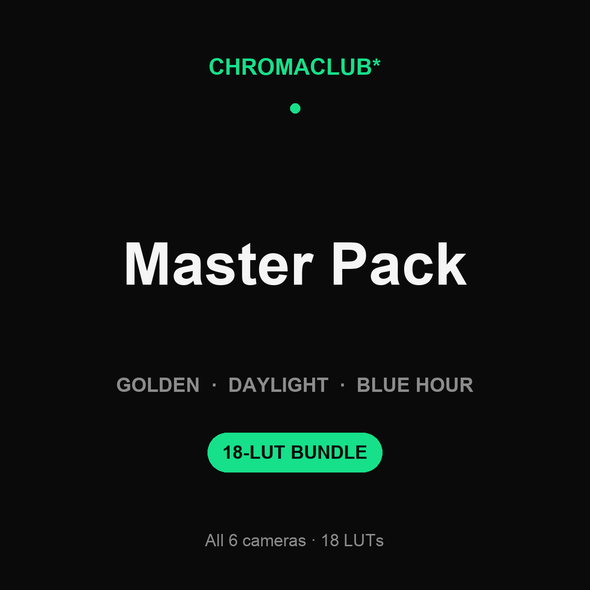 ChromaClub Master Pack — All Cameras (18 LUTs)